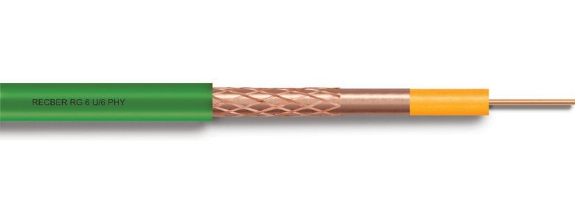 Reçber RG6 U/6 PHY-PVC Cu/Cu Koaksiyel Kablo 100 Metre